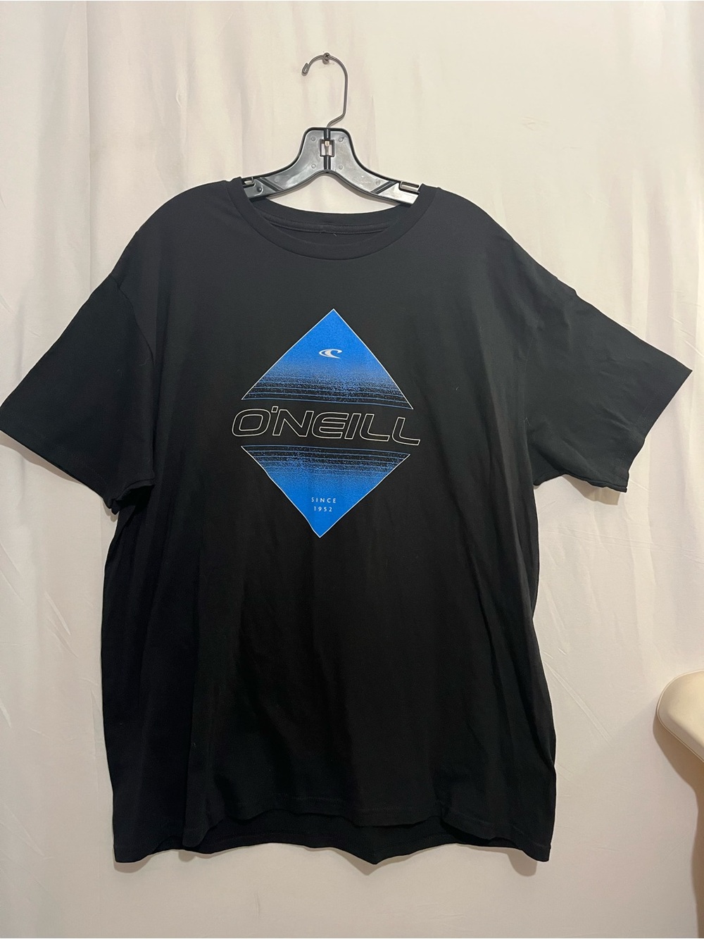 O'Neill Black Short-Sleeve Tee with Blue Diamond Graphic